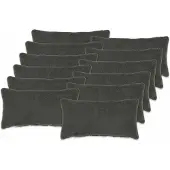 vidaXL Kussensloop 12 st HEERLEN Donkergrijs 40 x 80 cm Bouclé