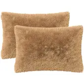 vidaXL Kussensloop 2 st HEERLEN Taupe 40 x 60 cm PV Fleece