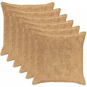 vidaXL Kussensloop 6 st HOUTEN Taupe 80 x 80 cm Nep Konijnenbont