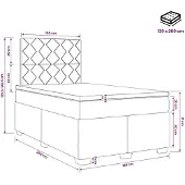 vidaXL Boxspringbed met matras en hoofdeinde, blauw, 120 x 200 cm, fluweel