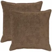vidaXL Kussensloop 2 st HOUTEN Lichtbruin 55 x 55 cm Nep Konijnenbont