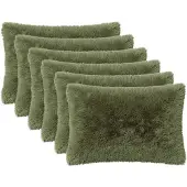 vidaXL Kussensloop 6 st HEERLEN Groen 50 x 80 cm PV Fleece