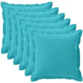 vidaXL Kussensloop 6 st HOUTEN Turquoise 80 x 80 cm Polyester