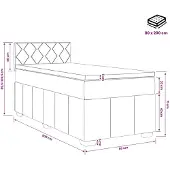 vidaXL Boxspringbed met matras Lichtgrijs 80 x 200 cm Stof
