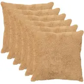 vidaXL Kussensloop 6 st HEERLEN Taupe 80 x 80 cm Nep Konijnenbont