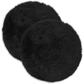 vidaXL Kussensloop 2 st HEERLEN Zwart Diam. 40 cm PV Fleece