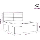 vidaXL Boxspringbed met matras met hoofdeinde Taupe 140 x 200 cm Stof