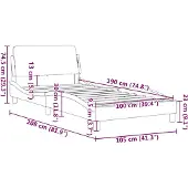 vidaXL Bedframe "Dover", donkergrijs, 100x190 cm, fluweel