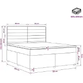 vidaXL Boxspringbed met matras Donkergrijs 180 x 200 cm Stof