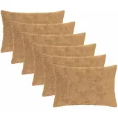 vidaXL Kussensloop 6 st HEERLEN Taupe 50 x 70 cm Nep Konijnenbont