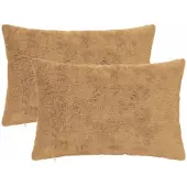 vidaXL Kussensloop 2 st HEERLEN Taupe 50 x 80 cm Nep Konijnenbont