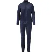 Charlie Choe dames huispak velours met rits - Navy - Donkerblauw / XL