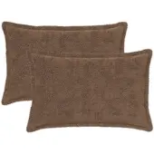 vidaXL Kussensloop 2 st HOUTEN Lichtbruin 30 x 50 cm Nep Konijnenbont