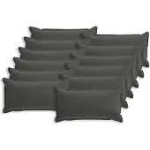 vidaXL Kussensloop 12 st HOUTEN Antraciet 40 x 80 cm Polyester