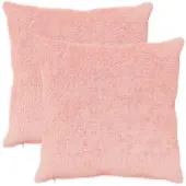 vidaXL Kussensloop 2 st HEERLEN Roze 55 x 55 cm Nep Konijnenbont