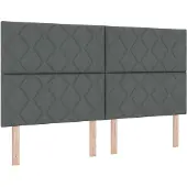 vidaXL LED Hoofdbord Grijs 180 cm Stof