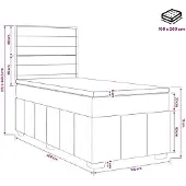vidaXL Boxspringbed met matras met hoofdeinde Taupe 100 x 200 cm Stof