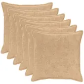 vidaXL Kussensloop 6 st HOUTEN Crèmekleurig 55 x 55 cm
