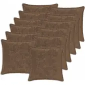 vidaXL Kussensloop 12 st HOUTEN Lichtbruin 40 x 40 cm Nep Konijnenbont