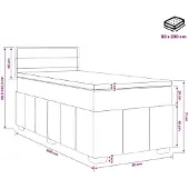 vidaXL Boxspringbed met matras Donkergrijs 80 x 200 cm Stof