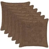 vidaXL Kussensloop 6 st HOUTEN Lichtbruin 50 x 50 cm Nep Konijnenbont