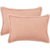 vidaXL Kussensloop 2 st HOUTEN Roze 30 x 50 cm Bouclé