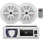 Pyle Marine Ontvanger- en Luidsprekerset – Inbouw LCD Digital Stereo