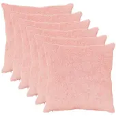 vidaXL Kussensloop 6 st HEERLEN Roze 70 x 70 cm Nep Konijnenbont