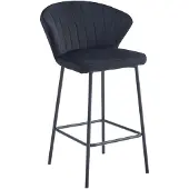 OSKAR Hoker Aventa Zamszowy Czarny 66cm - Stylowe Krzesło Barowe Loft