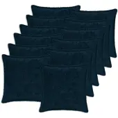 vidaXL Kussensloop 12 st HOUTEN Marineblauw 40 x 40 cm