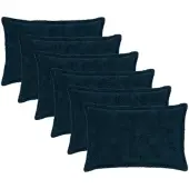 vidaXL Kussensloop 6 st HOUTEN Marineblauw 50 x 70 cm Nep Konijnenbont