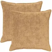 vidaXL Kussensloop 2 st HOUTEN Taupe 55 x 55 cm Nep Konijnenbont