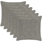 vidaXL Kussensloop 6 st HOUTEN Lichtgrijs 45 x 45 cm Nep Konijnenbont