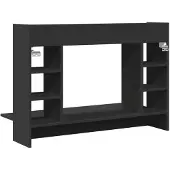 vidaXL Wandbureau 105x48x75 cm bewerkt hout zwart
