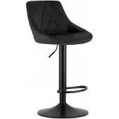 OSKAR Draaibare barkruk Auraio, zwart velours, in hoogte verstelbaar