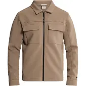 Cast iron Tussenjas 'Sweat jacket with shirt collar and zipper closure' bruin