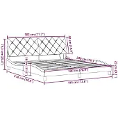 vidaXL Bedframe met LED-verlichting, zonder matras, taupe, 180x200 cm, stof