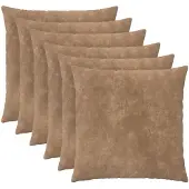 vidaXL Kussensloop 6 st HEERLEN Taupe 60 x 60 cm Microfiber Fleece