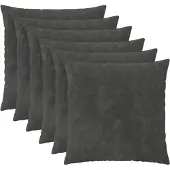 vidaXL Kussensloop 6 st HEERLEN Antraciet 60 x 60 cm Microfiber Fleece
