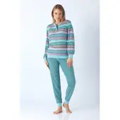 Hajo Badstof dames pyjama jade | Maat 44/46