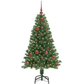 vidaXL Kunstkerstboom Groen 120 cm PVC en Staal en Kunststof