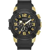 GUESS Analoog horloge 'Linebacker' goud / zwart
