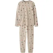 Name it Nachtkledij 'NKNVismas' beige / spar / bloedrood / wit