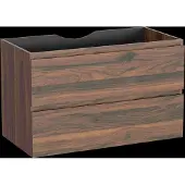 Linie Lado zwevende wastafelonderkast 90 x 46 cm notelaar 2 lades