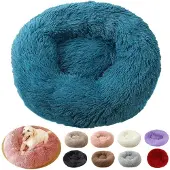 Sonstiges Kattenbed, hondenbed, donutvorm, zacht, wasbaar, rond, 40 cm, blauw