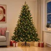 Syfax Kunstkerstboom, inklapbaar, 150 cm, met 150 LED-lampjes