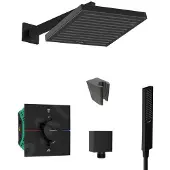 SANITINO - Doucheset met thermostaat en inbouwdeel hansgrohe, accessoires kielle, mat zwart SANI21HHK403