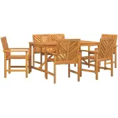 vidaXL Tuinset, 6 stuks, bruin, massief acaciahout