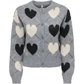 ONLY Gebreid vest 'Ritu' beige / grijs / zwart