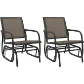 vidaXL Tuinstoelen, 2 stuks, bruin, 61x76x87 cm, Textilene, staal